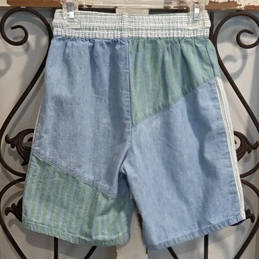 Vintage 80s OshKosh Beach Volleyball Matching Set USA Made Striped Shirt Shorts